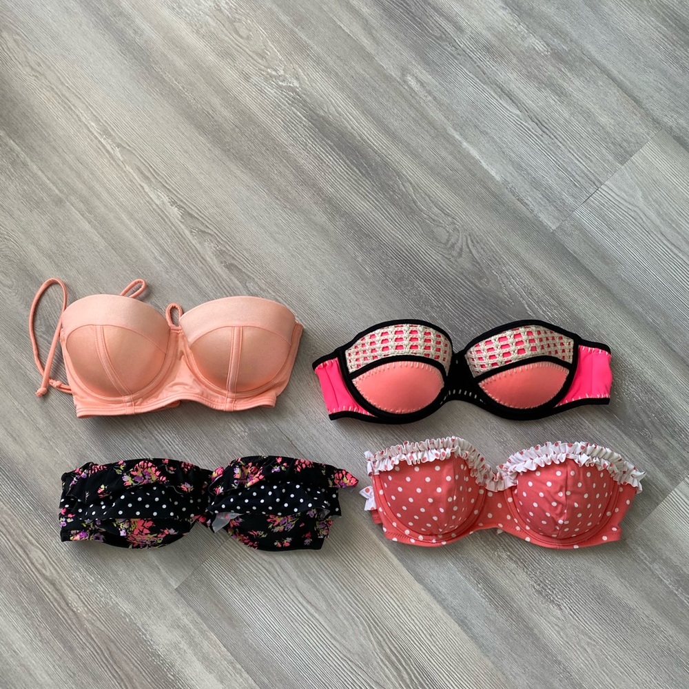 4 Victoria’s Secret Bandeau Bikini Tops 34B - read!